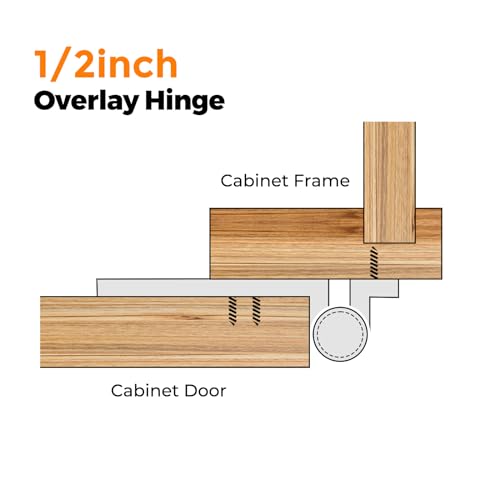 Ravinte White Cabinet Hinges, 1/2 Inch Overlay, 60 Pack (30 Pairs) - color: White
