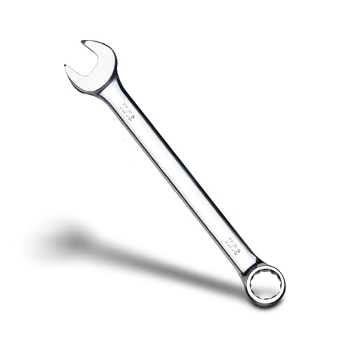 zhax 11/16" SAE Combination Wrench, 12 Point Box End, 15 Degree Offset Design, Mirror Polish Finish, Forged CR-V Steel, Hand Tools for Mechanics, Ideal for Auto and Home Repair - size: 11/16"