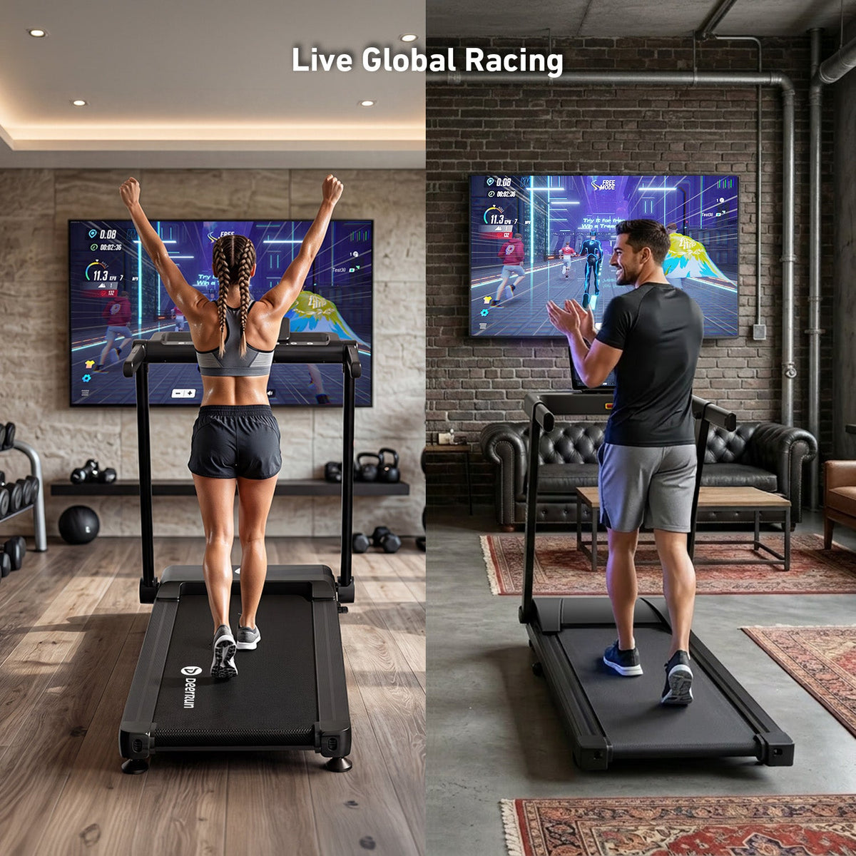 DeerRun Apex Rise 1 Challenge Training 25% Auto Incline Foldable Smart Treadmill