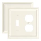 2-Pack Natural Bamboo Fiber Combo Toggle/Duplex Light Switch Cover Plate - color: Light Almond, size: 1 Toggle/1 Duplex 2PK