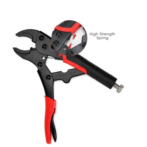 2pcs Locking Pliers Set, 5 Inch Curved Jaw Locking Pliers with Anti-slip Handle Heavy Carbon Steel Vice Grip for Clamping Twisting Welding (2pcs) - size: 5 Inch 2pcs