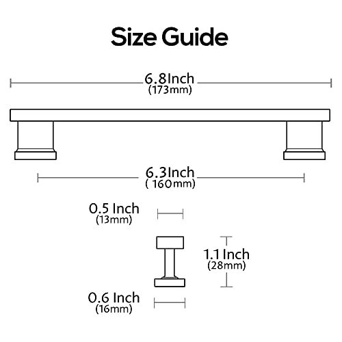 Alzassbg Brushed Black Nickel Cabinet Pulls and Handles 10 Pack, AL3061BBN - color: Brushed Black Nickel, size: 6-1/4" Hole Center