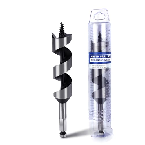 1-1/2" X 6.1" Auger Bit for Wood, 38x155mm Hex Long Auger Drill Bit - size: 1-1/2" (38mm)diameter, style: 6.1 inch / 155mm Length