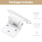 30 Pack 15 Pair White Cabinet Hinges, 1/2" Overlay Semi-Concealed Hinges - color: White, size: 1/2" Overlay