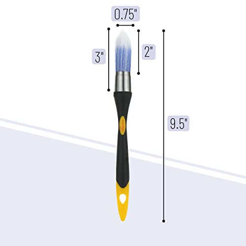Bates Trim Brush, 0.75 Inch Edge Painting Tool, Trimmer Edger (Pack of 3) - color: Yellow-black, size: 0.75 inch, 3 Pack