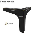 AODIOU Furniture Legs Metal feet: Couch Legs 6 Inch Sofa Cabinet Legs Replacement Black Legs for Furniture Set of 4 - color: Black, size: 6'' / 15cm(4PCS)