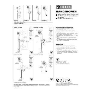 Open Box - Delta 55433-SS Traditional Hand Shower Package with H2Okinetic Technology - Includes Hand Shower, Holder, and Hose