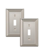 DEWENWILS Single Toggle Wall Plates, Light Switch Cover Plates - color: Brushed Nickel, size: 1 Toggle 2PK