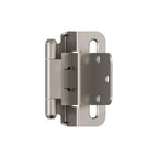Amerock 1 Pair 3/8" Inset Satin Nickel Self-Closing Wrap Hinge - color: Satin Nickel, size: 3/8 Inch (10 mm) Inset