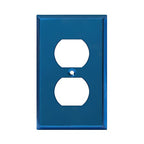 ENERLITES Duplex Receptacle Metal Wall Plate, 1-Gang, Polished Blue - color: Polished Blue, size: Standard Size