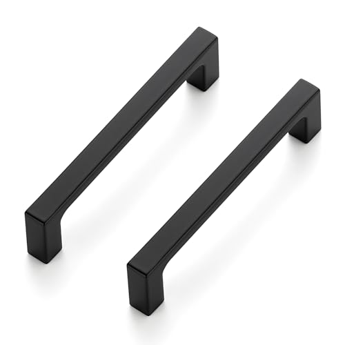 Ravinte Matte Black Square & Solid Cabinet Handles,4 Inch,15 Pack - size: 4 Inch Hole Center