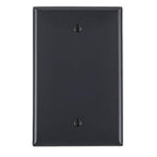 Leviton 1-Gang Blank Wallplate, Midway Size, PJ13-E, Black - color: Black