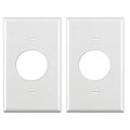 BESTTEN 2 Pack 1-Gang 1.406" Hole Wall Plate for Single Receptacle Outlet - color: White
