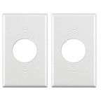 BESTTEN 2 Pack 1-Gang 1.406" Hole Wall Plate for Single Receptacle Outlet - color: White
