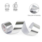 BOMEI PACK Aluminum Foil Tape,Heavy Duty Metal Foil Tape,High Temperature Silver Duct Tape,Perfect for Sealing & Patching,HVAC,Air Ducts,Insulation and Metal Repair (3 Inch) - size: 3 Inch x 30 Yards