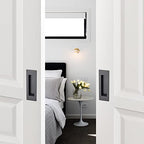 Ravinte 4 Pack Black Sliding Closet Door Handles, Flush Pulls 5.9in Length - color: Black, size: 150mm