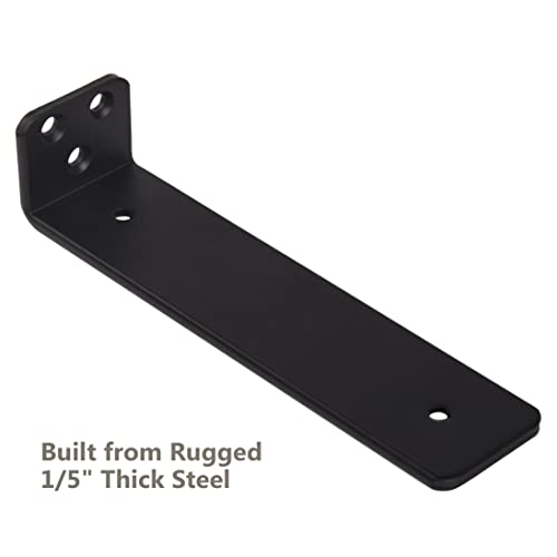NEODROP 6-Pack 12 Inch Floating Shelf Brackets, Heavy Duty Hidden Shelves Bracket for Kitchen, Nursery, Black Powder Coated Steel - size: 12 Inch, style: 6 Pack