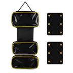 Roll Up Tool Bag with 2 Handle Wraps, Foldable Tool Roll Bag with 3 Translucent Zipper Compartments, Portable Oxford Cloth Small Tool Bag