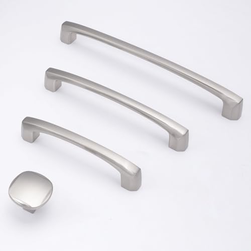 10 Pack 5 inch(128mm) Brushed Satin Nickel Kitchen Cabinet Handles Cabinet Pulls Sliver Drawer Pulls Kitchen Cabinet Hardware Handles Dresser Handles - color: Brushed Satin Nickel, size: 5'' Hole Center(128mm)