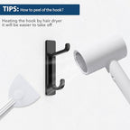 pickpiff 13LB Strong Stick-on Hooks for Coat & Towel, Black 4 Pack - color: Black, size: 4 Pack
