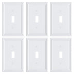 6-Pack Zinc Alloy Single Toggle Light Switch Cover Plate, Solid Wall Plate - color: Pure White, size: 1 Toggle 6PK