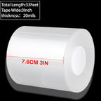 Qoqooice Transparent Window Weather Sealing Tape 3 Inch x 33 FT Weather Stripping Residue-Free Clear Window Insulation Tape for Doors Windows and Shower Glass Gaps (3 in * 33 FT) - size: 3 IN * 33 FT Clear