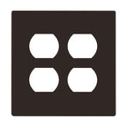 ENERLITES Screwless Double Duplex Outlet Covers Wall Plate, 1 Pack, Brown - color: Brown, size: Screwless