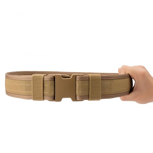 Security EMS EMT Firefighters Work Belt 2" Wide Camping Hiking Utility Tool Belt Airsoft Paintball Gear Holster Belt - color: Brown(2 Inch Width), size: XX-Large