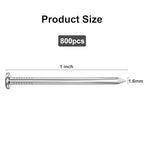 VGBUY 800PCS Stainless Steel Hardware Nails - 1 Inch Flat Head Nails for Hanging Pictures, Wall & Wood Finishing - color: Silver, size: 1 in