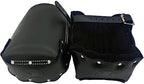 Zeluga Non-slip Kneepads with Adjustable Straps, Safety Leather Knee Pads with Dense Padding Protection, Double Thick Lining (Black) - color: Black