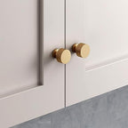 RZDEAL 4pcs Solid Brass Cabinet Knobs Pulls Cabinet Drawer Dresser Gold Knobs Modern Handles (1-1/8"x1-1/8/28mmx28mm),Brushed Brass Finish - color: Gold, size: 1-1/8 Inch