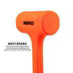 NEIKO 02851A Dead Blow Hammer, 5 Pounds, Neon Orange Deadblow Hammers, Mallet, Spark and Rebound Resistant, Unibody Molded, Soft Blow Rubber, Checkered Grip, Steel Shot and Core - size: 5 Pound, style: Dead Blow