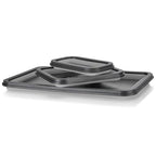 Collapsible Magnetic Parts Tray Set -3 Different Size Tool Trays Light Grey - color: Light Grey