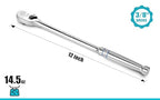 DURATECH Extra Long Handle 3/8-Inch Drive Ratchet, 90-Tooth Ratchet Wrench - size: 3/8" with 12" handle
