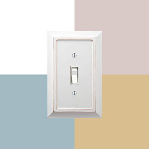 Amerelle 4040DDW Savannah Wallplate, 1 Duplex, Wood, Distressed White, 1-Pack - color: Distressed White, size: 1 Duplex