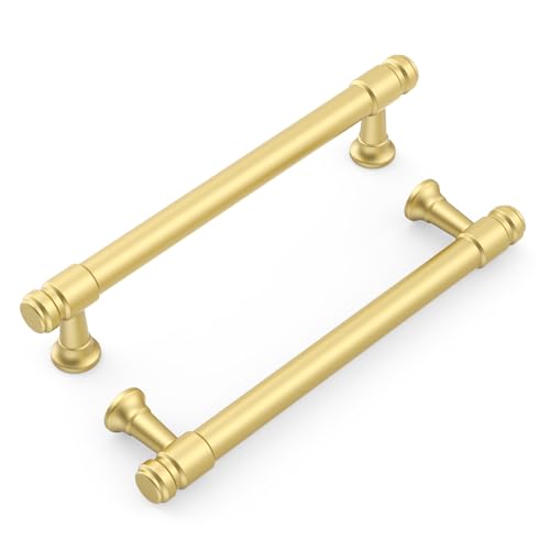 9BUILD 10 Pack 7.5 Inch Brushed Gold Cabinet Pulls,Kitchen Hardware - color: Brushed Gold, size: 7.5"/192MM Hole Center
