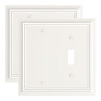 2-Pack Natural Bamboo Fiber Combo Blank/Toggle Light Switch Cover Plate - color: Light Almond, size: 1 Blank/1 Toggle 2PK