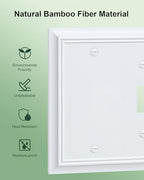 2-Pack Natural Bamboo Fiber Combo Blank/Toggle Light Switch Cover Plate - color: Pure White, size: 1 Blank/1 Toggle 2PK