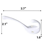 10 Pack Heavy Duty Dual Coat Hooks Wall Mounted with 20 Screws Retro Double Hooks Utility Black Hooks for Coat, Scarf, Bag, Towel, Key, Cap, Cup, Hat (White) - color: White