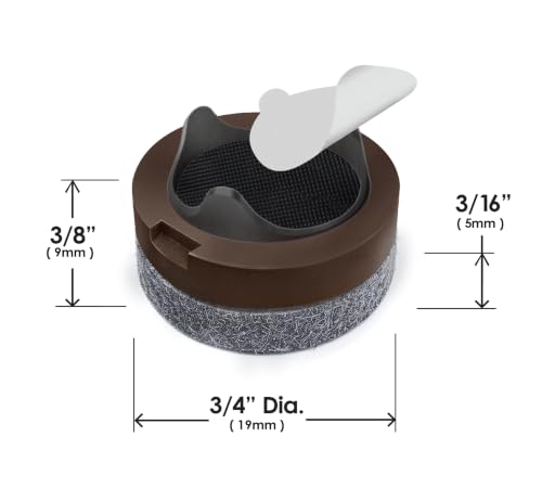GorillaFelt CB240 Chair Leg Floor Protectors/Felt Glides (Set of 8) Tap On Felt Furniture Pads Guaranteed to Stay On, 3/4 Inch Round Sliders - size: 3/4 Inch 8 Pack