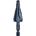 Klein Tools QRST03 Step Drill Bit, Quick Release Spiral Double-Fluted, 1/4 to 3/4-Inch, Hex Shank, Cut Steel, Wood, Plastic, Aluminum - size: 1/4 to 3/4-Inch, style: Quick Release