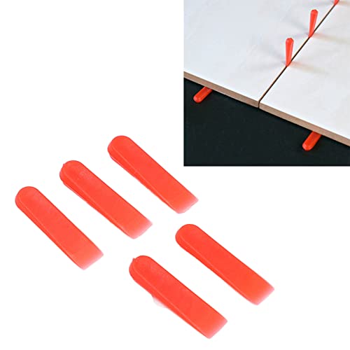 Oumefar 1000Pcs Tile Wedges, Tile Leveling Wedges 0.2inch Red Tiles Leveler Spacers for Porcelain, Ceramics, Marble and Stones Decoration