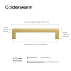 Goldenwarm 25 Pack 6-1/4 Inch Gold Cabinet Handles Gold Cabinet Pulls - color: Gold, size: 6-1/4in Hole Centers