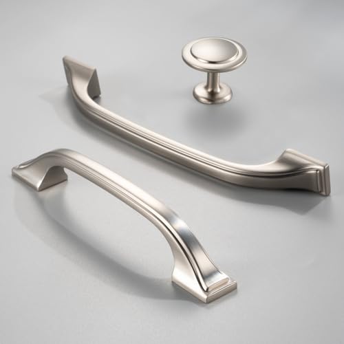 Brushed Nickel Cabinet Pulls 3-3/4 Inch Drawer Pulls 10 Pack 8222 - color: Brushed Nickel, size: 3-3/4 Inches, style: 10 Pack Arch Pull