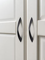 Black Cabinet Pulls 3-3/4 Inch Arch Twisted Matte Black Handles Drawer Kitchen Cupboard Bathroom Dresser Cabinet Hardware Zinc Alloy 10 Pack - color: Black, size: 3.75 inch Hole Centers