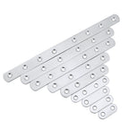4 Pack Flat Mending Plate for Wood, Stainless Steel Straight Brackets Flat Repair Fixing Wood Brace Joining Plates Connector with Fixing Screws (4, One line shape12in) - size: One Line Shape 12 in