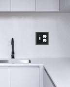 2-Pack Zinc Alloy Combo Toggle/Duplex Light Switch Cover Plate - color: Black, size: 1 Toggle/1 Duplex 2PK