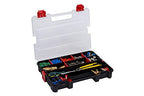 Small Parts Organizer Box – Stackable Hardware Storage Case with 20 Compartments & 12 Dividers – Heavy-Duty Nylon Screw, Drill Bit, Nut & Bolt Organizer for Garage, Toolbox, Workshop