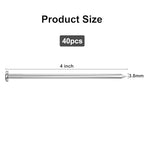 VGBUY 40PCS Stainless Steel Hardware Nails, 4 Inch Flat Head Nails for Hanging Pictures - color: Silver, size: 4 in