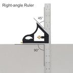 ChgImposs 12" Adjustable Sliding Combination Square Ruler & Protractor Level Measure Measuring Set, Inch/Metric